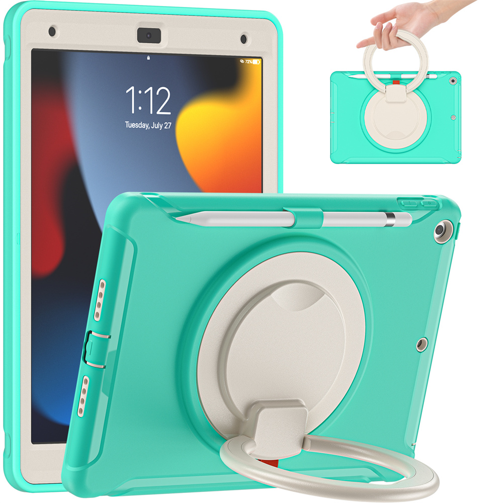 Tablet shockproof protective case for ipad 10.2 2021/2020/2019 cover case with kickstand handle and pencil holder