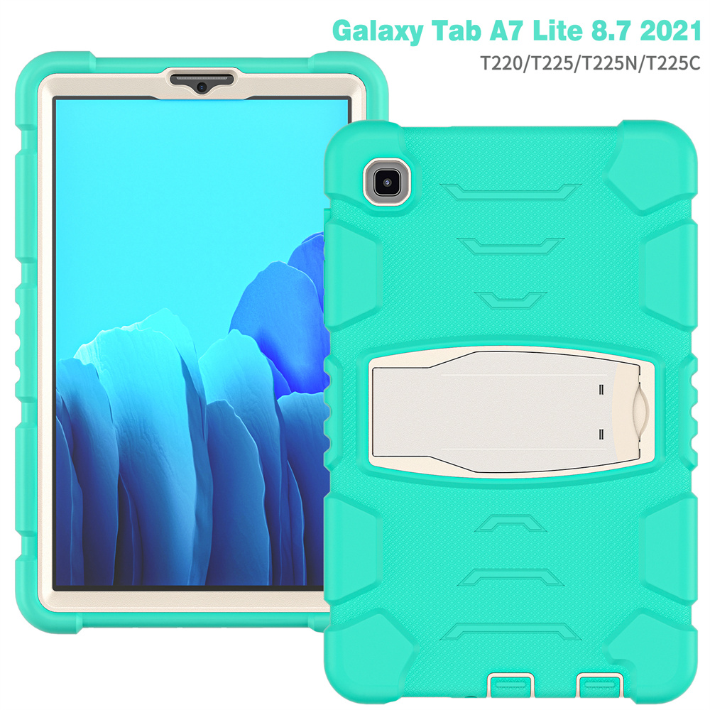 Silicone Tablet Cover Case For Samsung Galaxy Tab A7 Lite T220 T225 Case With Folding Kickstand