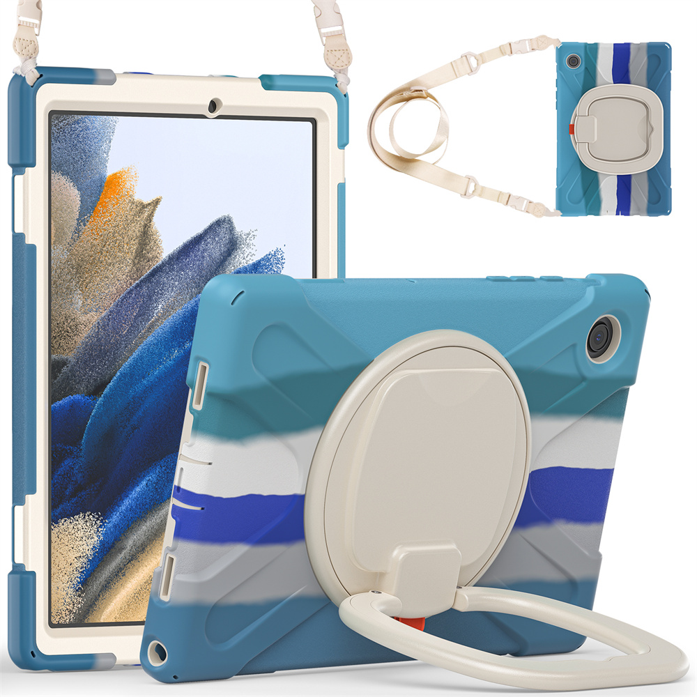 Full Cover Protective Tablet Case For Samsung Galaxy Tab A8 2022 X200 X205 Case With 360 Rotating Kickstand