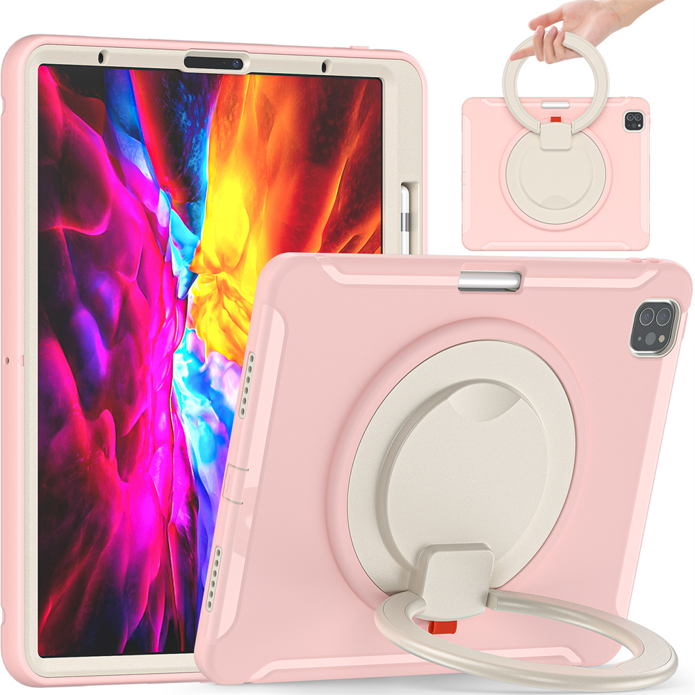 Anti shock tablet swivel case for ipad Pro 12.9 2020/2018 TPU Case With Kickstand
