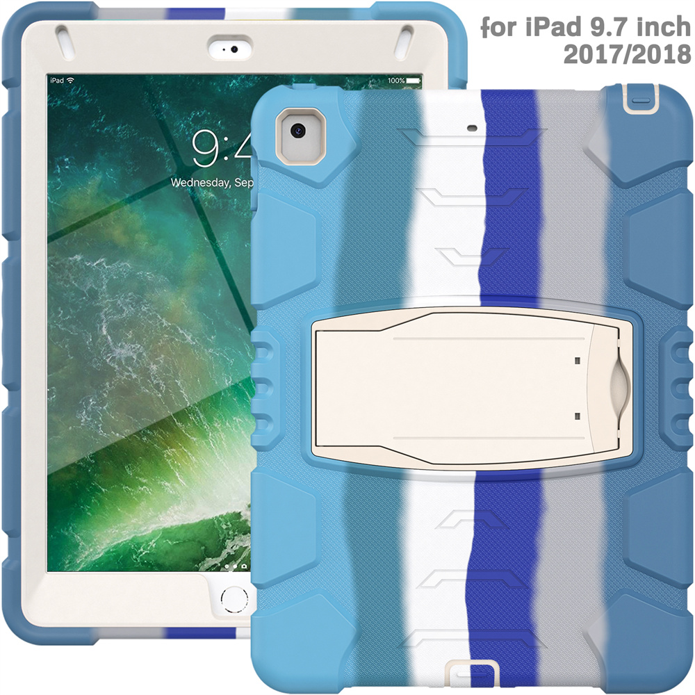 Silicone Tablet Protective Cover Case For iPad air 2 2018 6th generation 5th gen Pro 9.7 inch Case With Stand