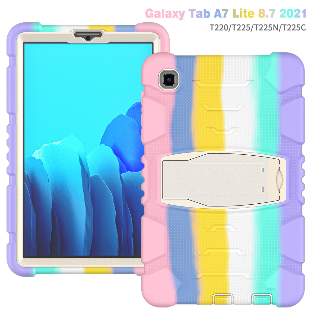 Silicone Tablet Cover Case For Samsung Galaxy Tab A7 Lite T220 T225 Case With Folding Kickstand