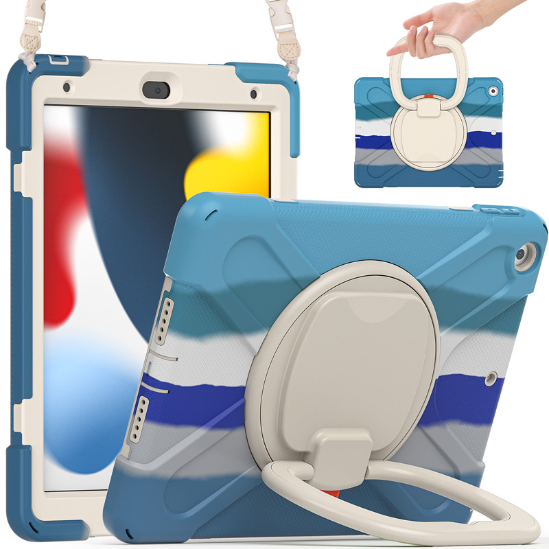 360 full body cover silicon tablet case For ipad 10.2 inch 2021 9th generation case cover with handle