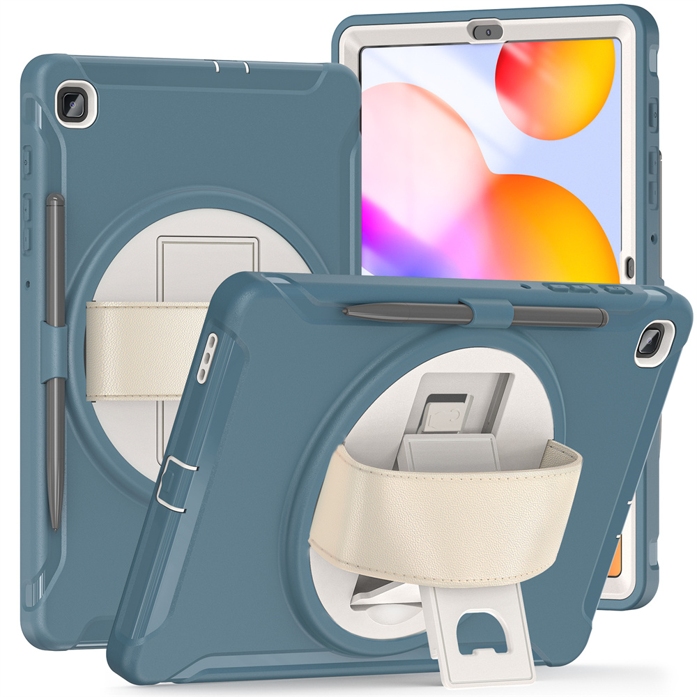 Tablet Accessories Hybrid Rugged Cover For Samsung Galaxy Tab S6 lite Case With Rotating Hand Strap