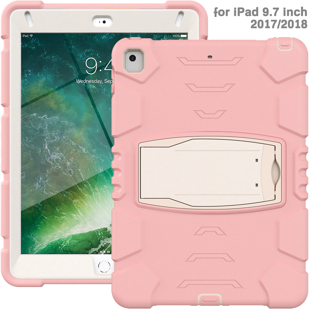 Silicone Tablet Protective Cover Case For iPad air 2 2018 6th generation 5th gen Pro 9.7 inch Case With Stand