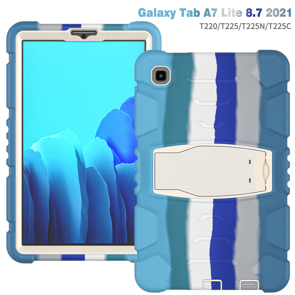 Silicone Tablet Cover Case For Samsung Galaxy Tab A7 Lite T220 T225 Case With Folding Kickstand