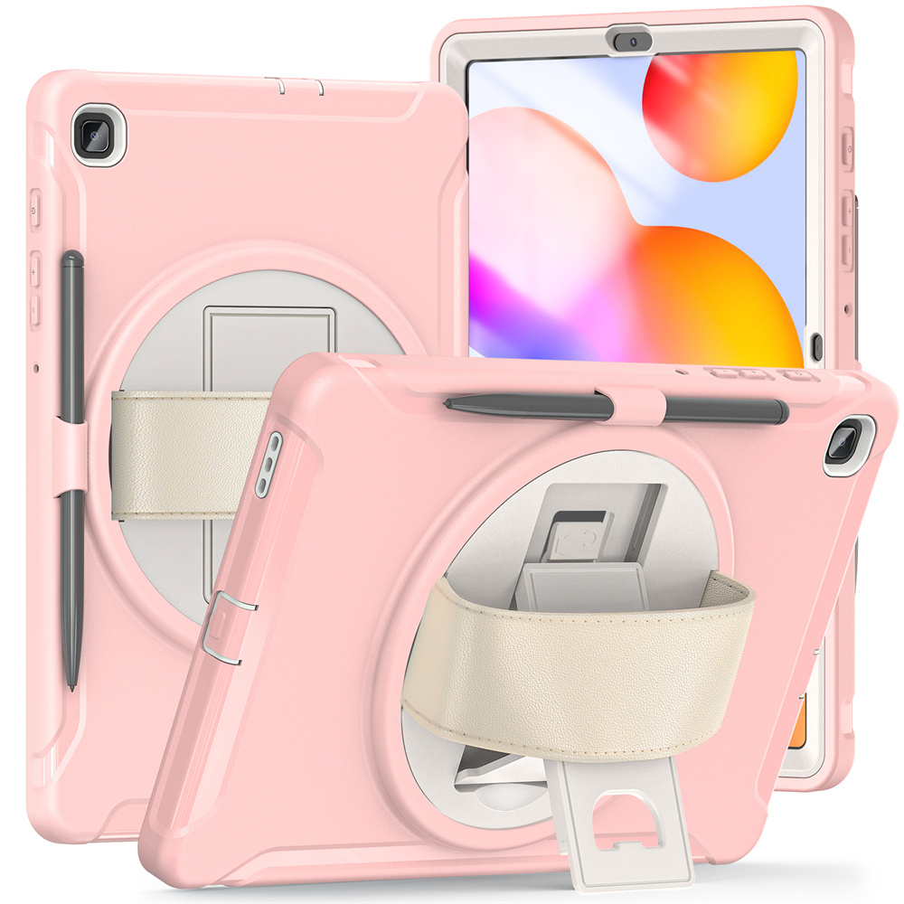 Tablet Accessories Hybrid Rugged Cover For Samsung Galaxy Tab S6 lite Case With Rotating Hand Strap