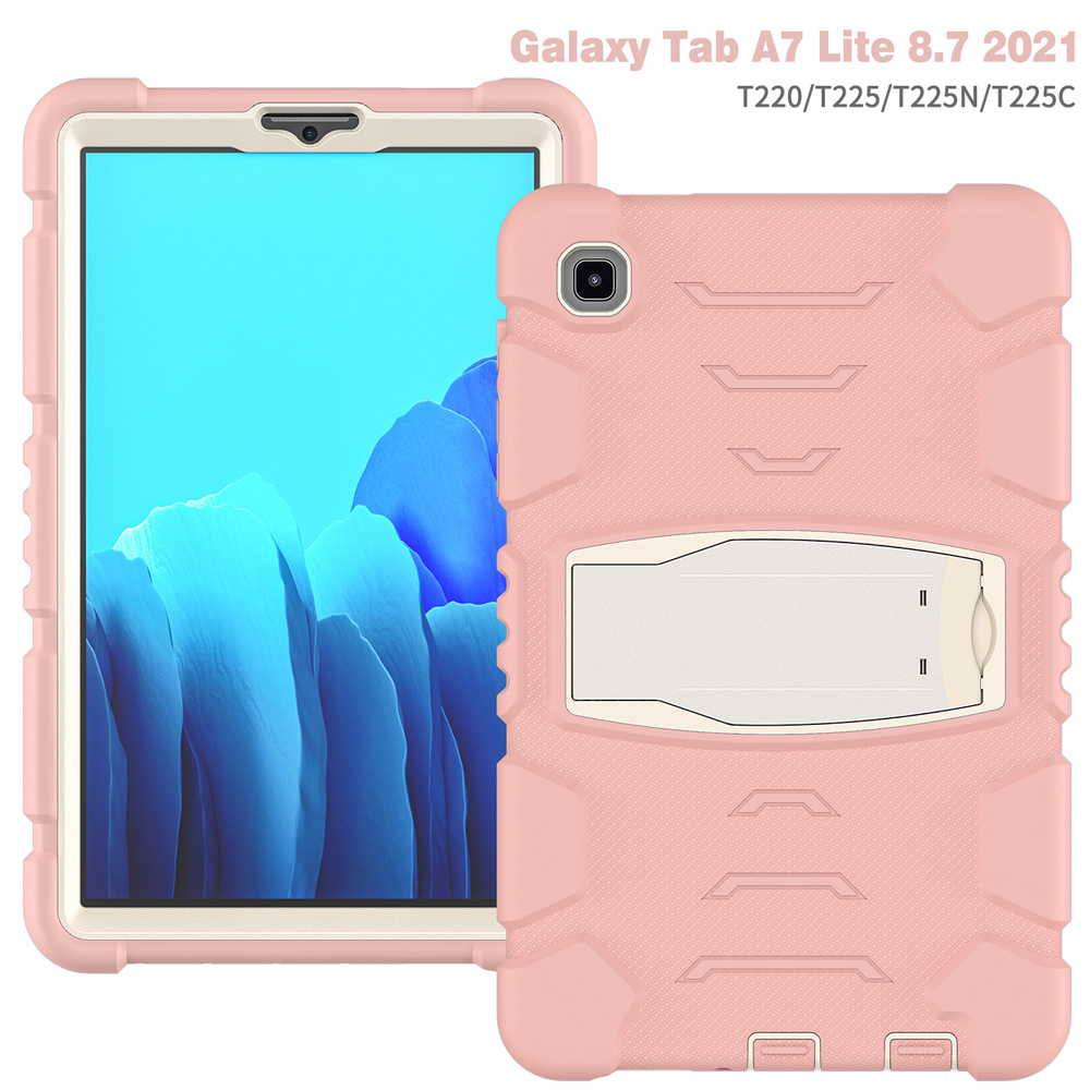 Silicone Tablet Cover Case For Samsung Galaxy Tab A7 Lite T220 T225 Case With Folding Kickstand