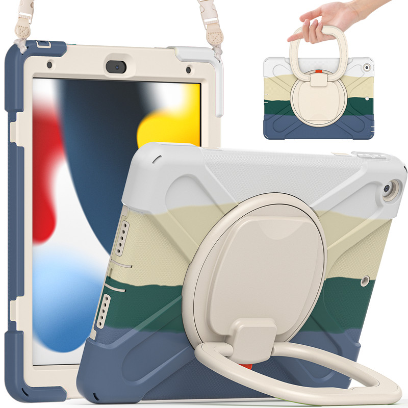 360 full body cover silicon tablet case For ipad 10.2 inch 2021 9th generation case cover with handle