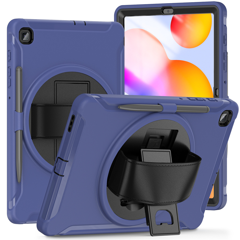 Tablet Accessories Hybrid Rugged Cover For Samsung Galaxy Tab S6 lite Case With Rotating Hand Strap
