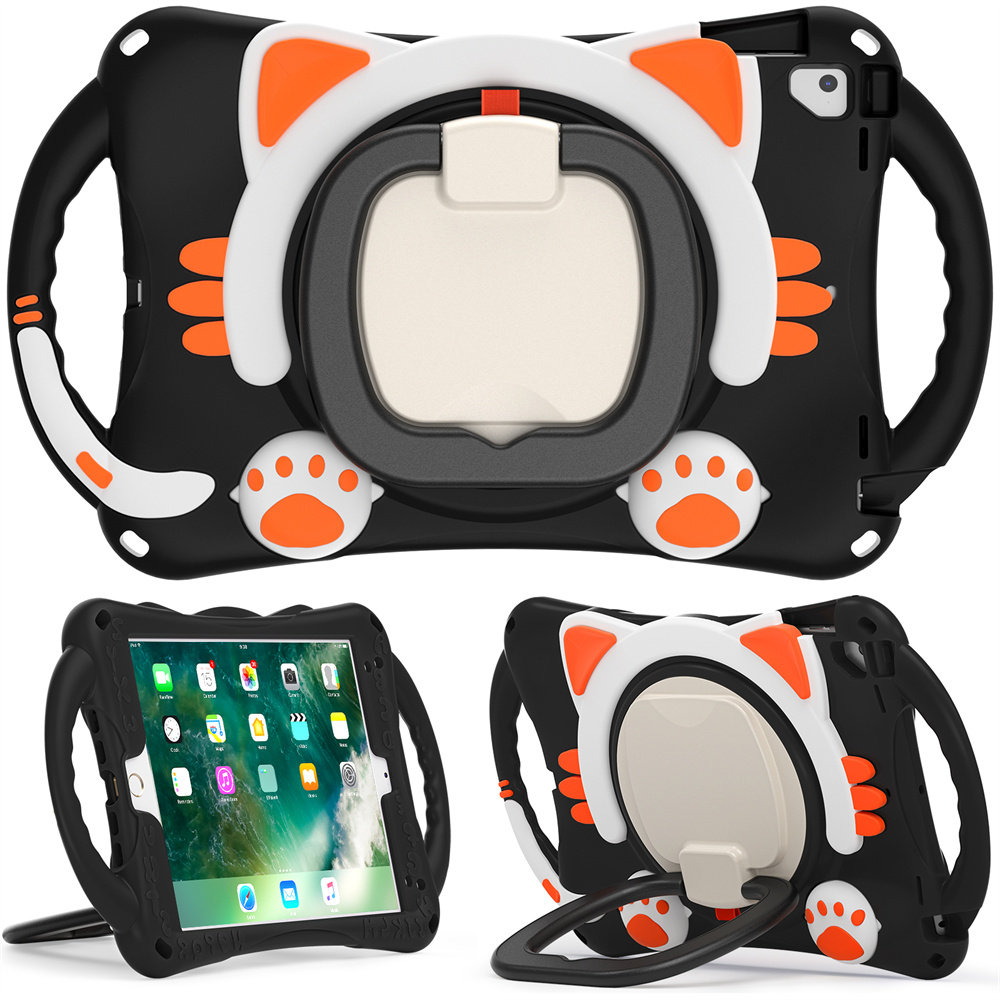 Cartoon design tablet cover case for ipad 2017 2018 Pro 9.7 2016 Air Air2 case with kickstand and shoulder strap