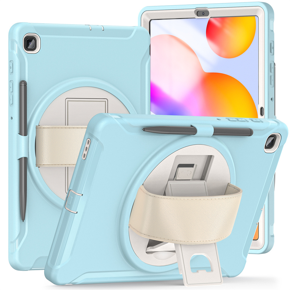 Tablet Accessories Hybrid Rugged Cover For Samsung Galaxy Tab S6 lite Case With Rotating Hand Strap