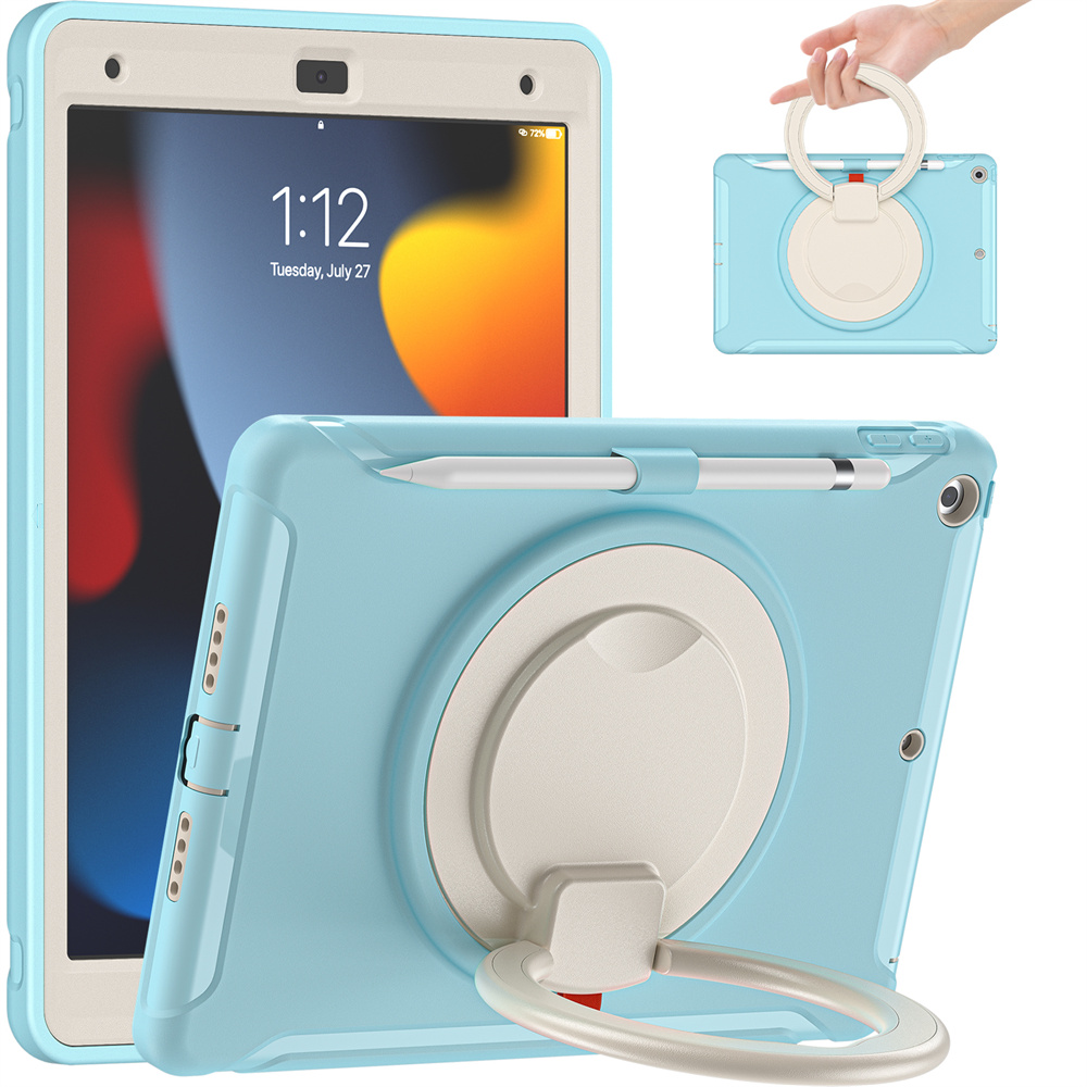 Tablet shockproof protective case for ipad 10.2 2021/2020/2019 cover case with kickstand handle and pencil holder