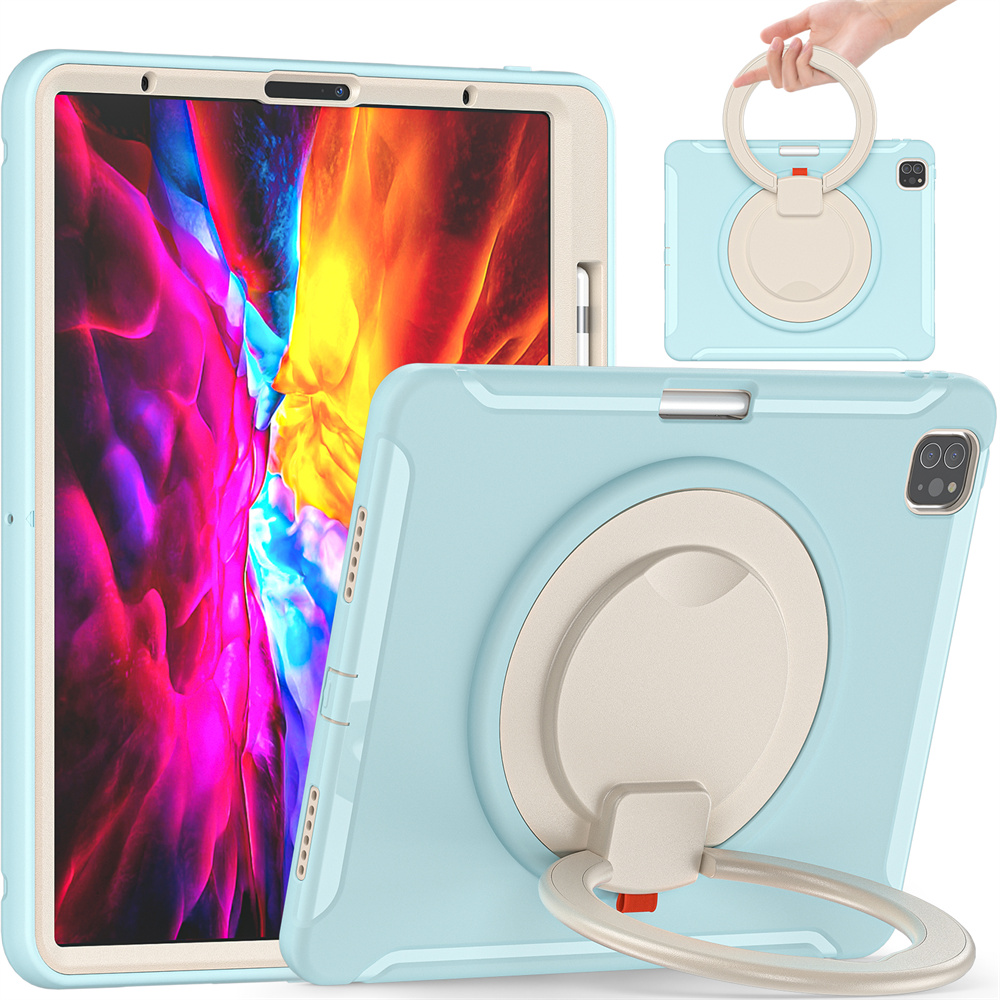 Anti shock tablet swivel case for ipad Pro 12.9 2020/2018 TPU Case With Kickstand