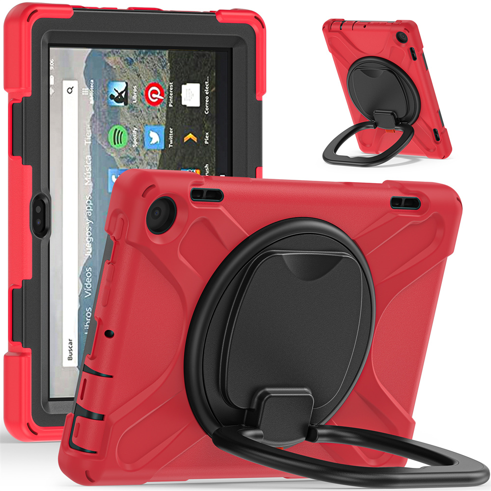 Rugged Silicone Shockproof Tablet Cover Stand Case For Kindle Fire 8 2022 8 inch Case Back Cover