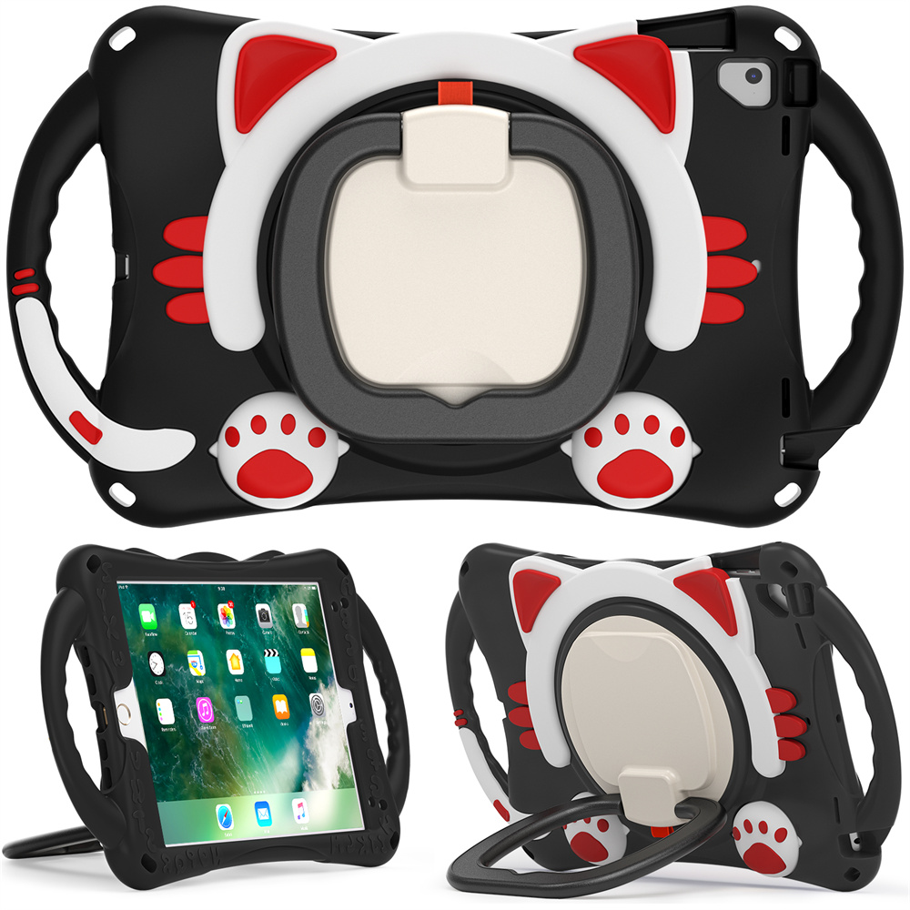 Cartoon design tablet cover case for ipad 2017 2018 Pro 9.7 2016 Air Air2 case with kickstand and shoulder strap