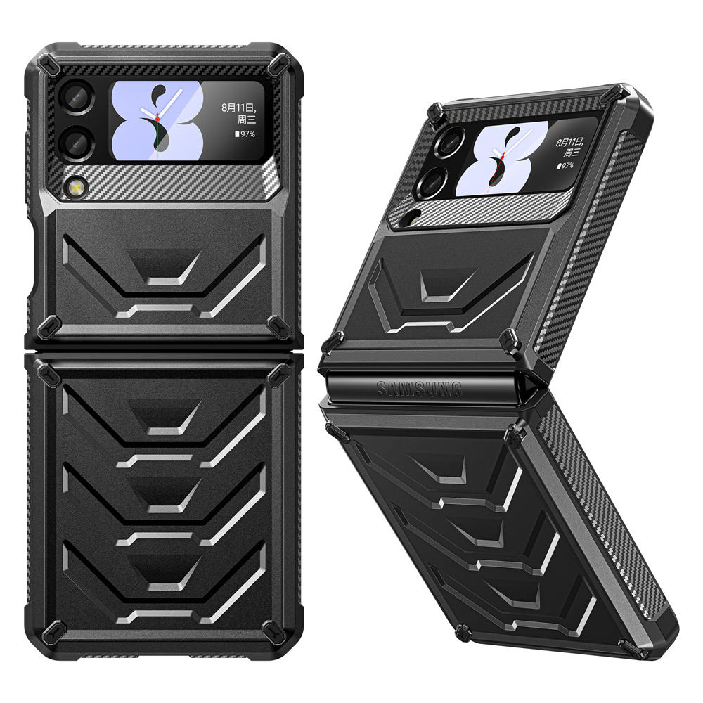 Rugged Shockproof Mobile Phone Back Cover Case For Samsung Galaxy Z Flip 3 5G Folding Phone Case Cover