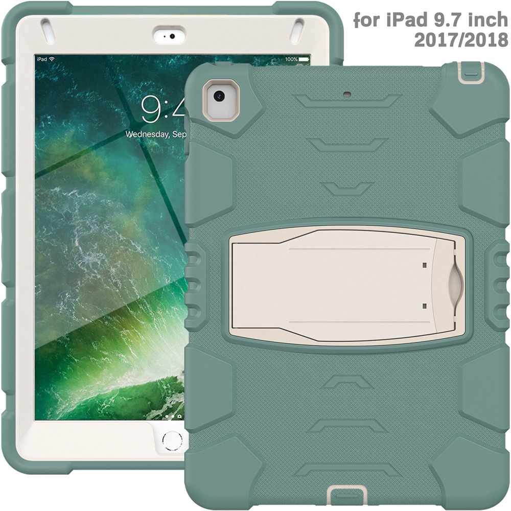 Silicone Tablet Protective Cover Case For iPad air 2 2018 6th generation 5th gen Pro 9.7 inch Case With Stand