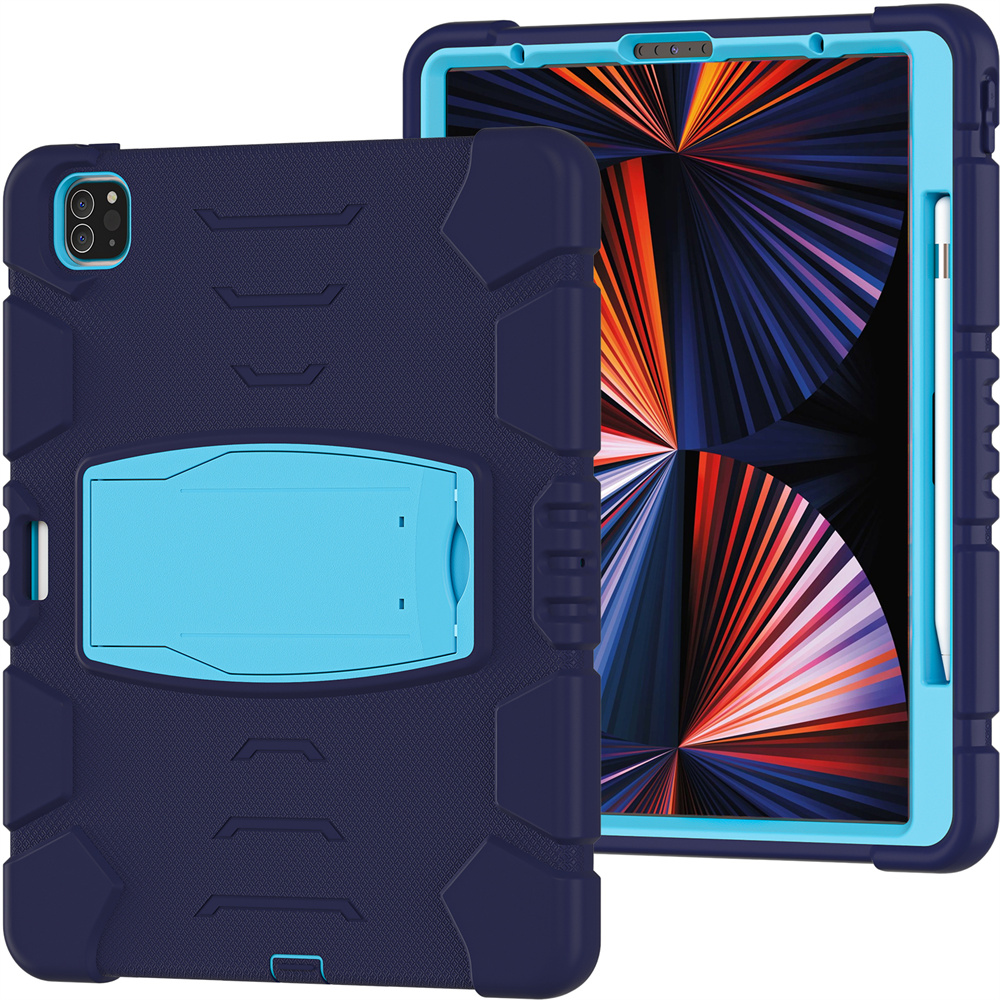 Silicone Tablet Case Back Cover For Apple iPad Pro 12.9 inch 2020 4th 2018 3rd generation Case With Kickstand