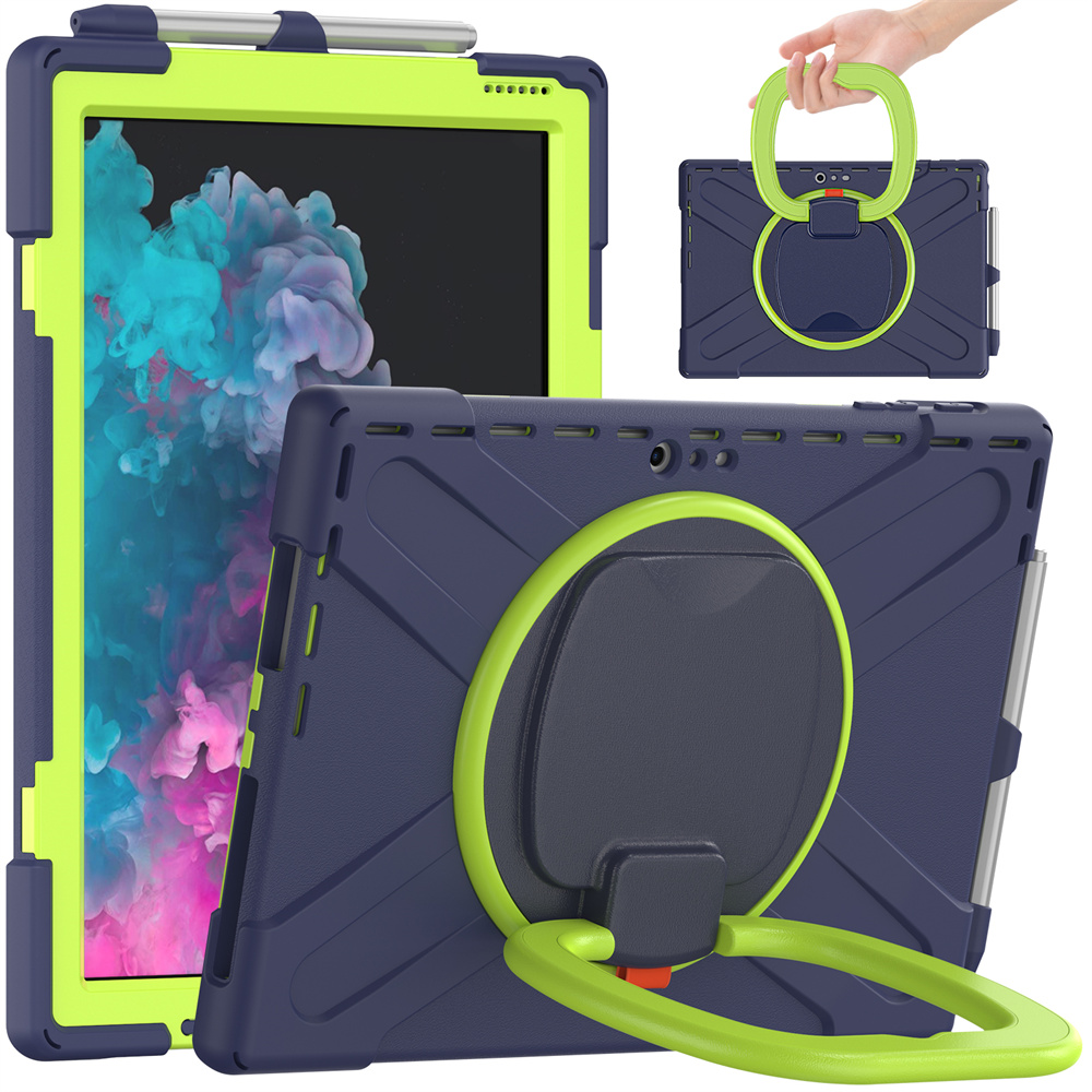 Rugged Shockproof Silicone Rotating Stand Back Cover For Microsoft Surface Pro 4/5/6/7th 12.3 inch Cover Case