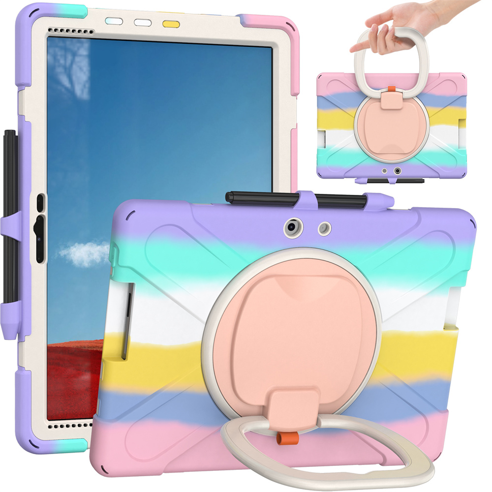 360 Rotating Kickstand Hand Shoulder Strap Tablet Cover Case For Microsoft Surface Pro X Case With Pencil Holder