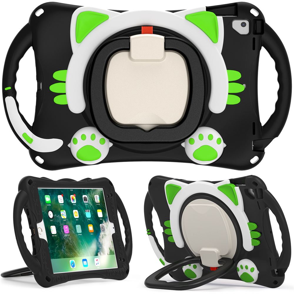 Cartoon design tablet cover case for ipad 2017 2018 Pro 9.7 2016 Air Air2 case with kickstand and shoulder strap