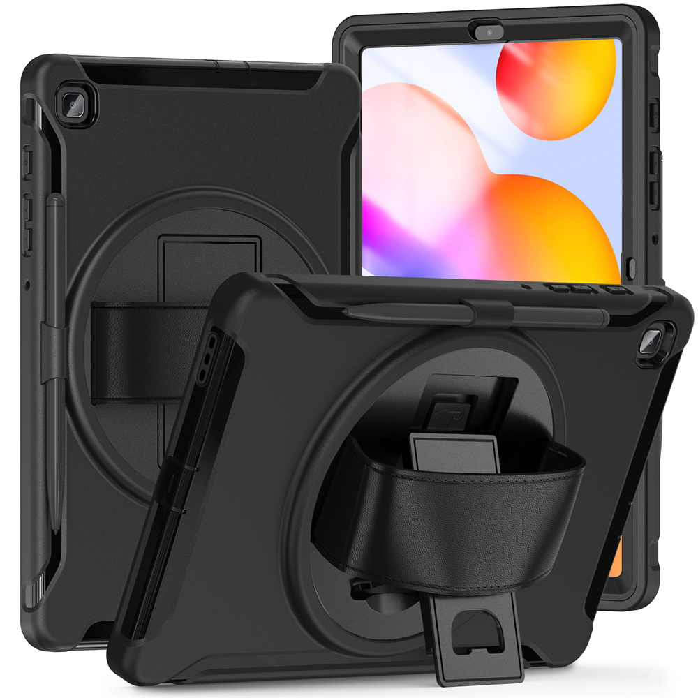 Tablet Accessories Hybrid Rugged Cover For Samsung Galaxy Tab S6 lite Case With Rotating Hand Strap