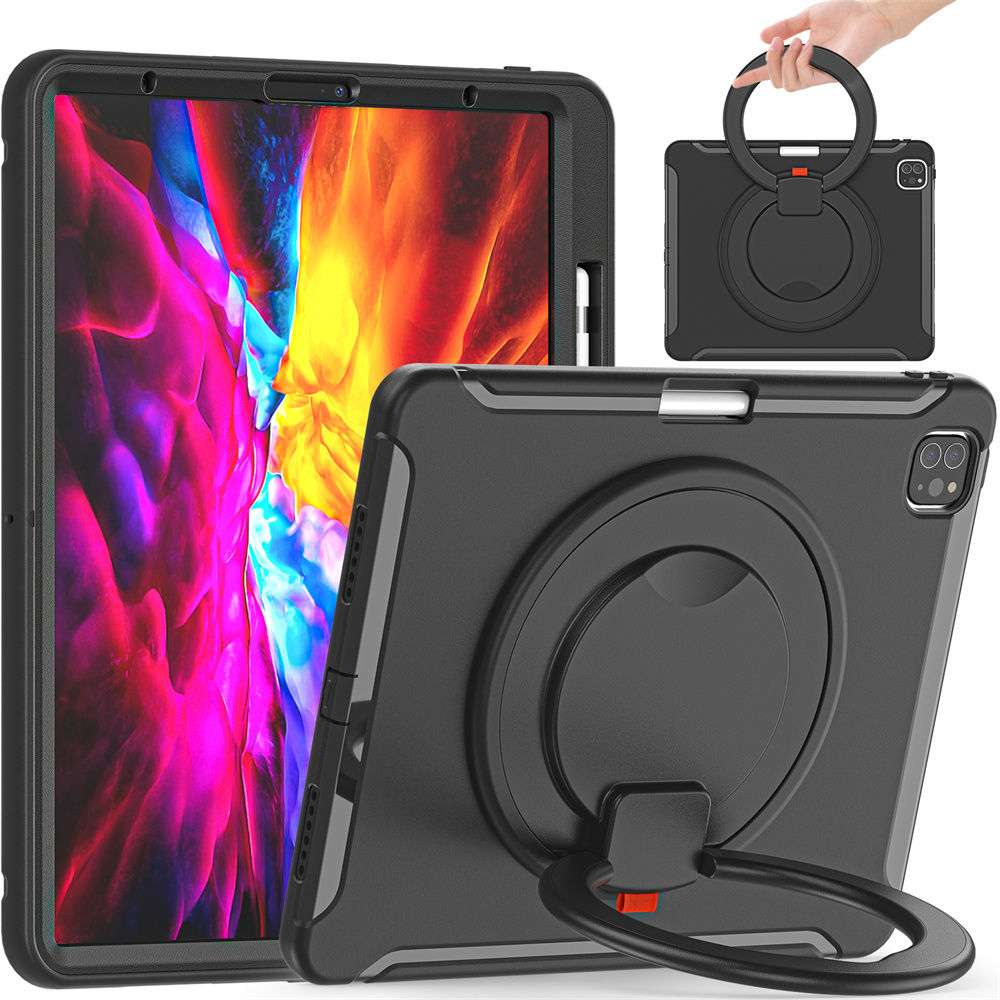 Anti shock tablet swivel case for ipad Pro 12.9 2020/2018 TPU Case With Kickstand