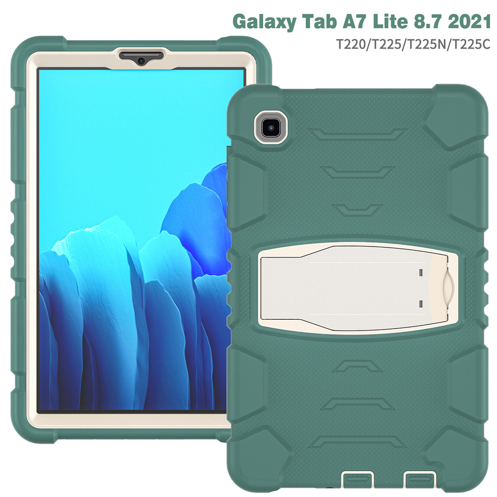 Silicone Tablet Cover Case For Samsung Galaxy Tab A7 Lite T220 T225 Case With Folding Kickstand