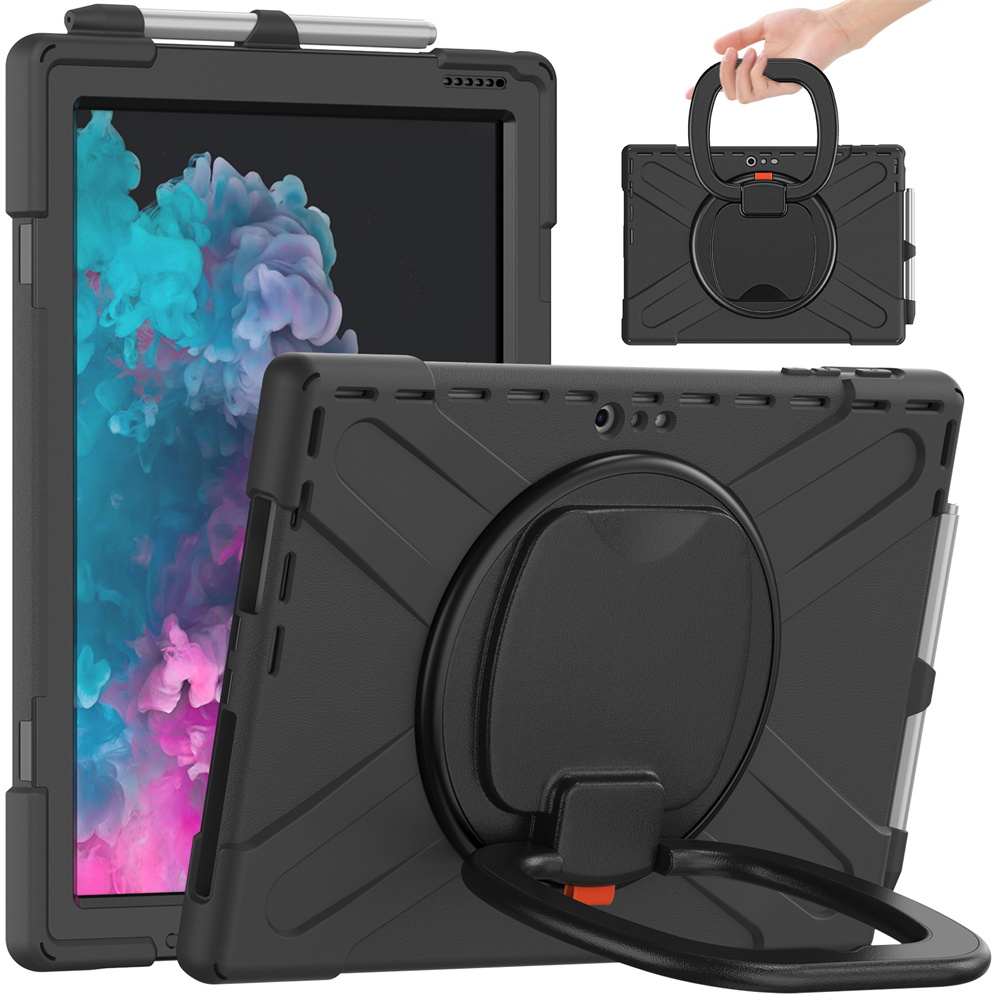 Rugged Shockproof Silicone Rotating Stand Back Cover For Microsoft Surface Pro 4/5/6/7th 12.3 inch Cover Case