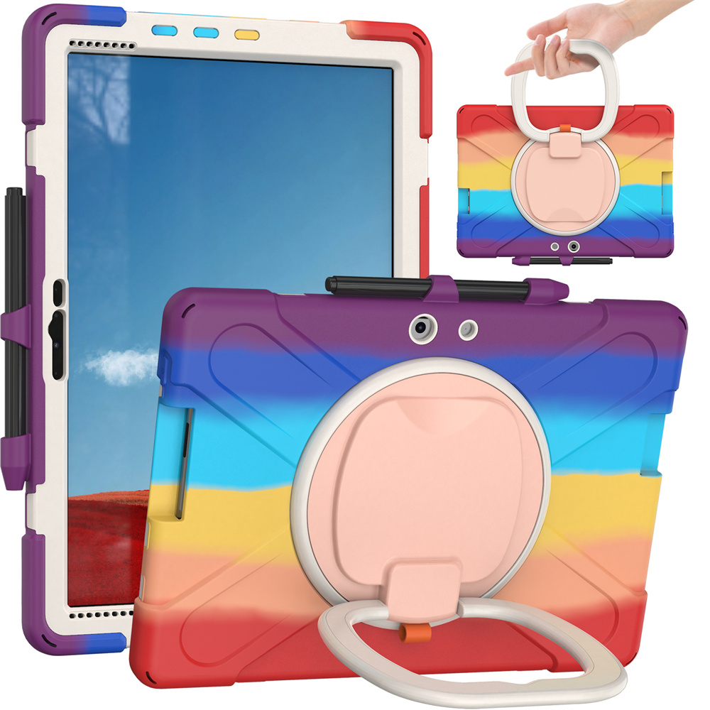 360 Rotating Kickstand Hand Shoulder Strap Tablet Cover Case For Microsoft Surface Pro X Case With Pencil Holder