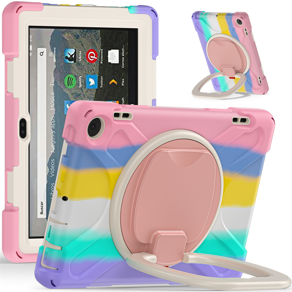 Rugged Silicone Shockproof Tablet Cover Stand Case For Kindle Fire 8 2022 8 inch Case Back Cover