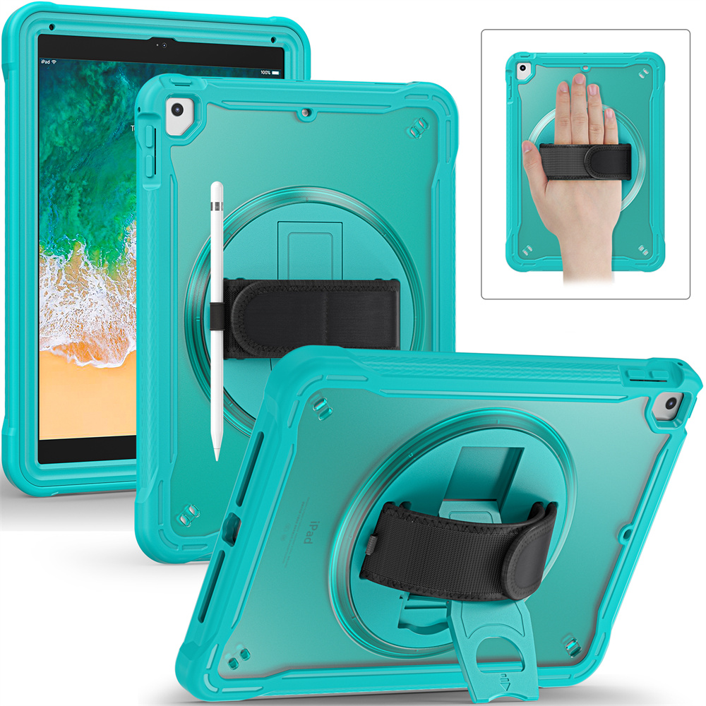 Transparent PC TPU Kids Tablet Cover Case For iPad 2017 2018 Air 2 Pro 9.7 inch Case With Stand