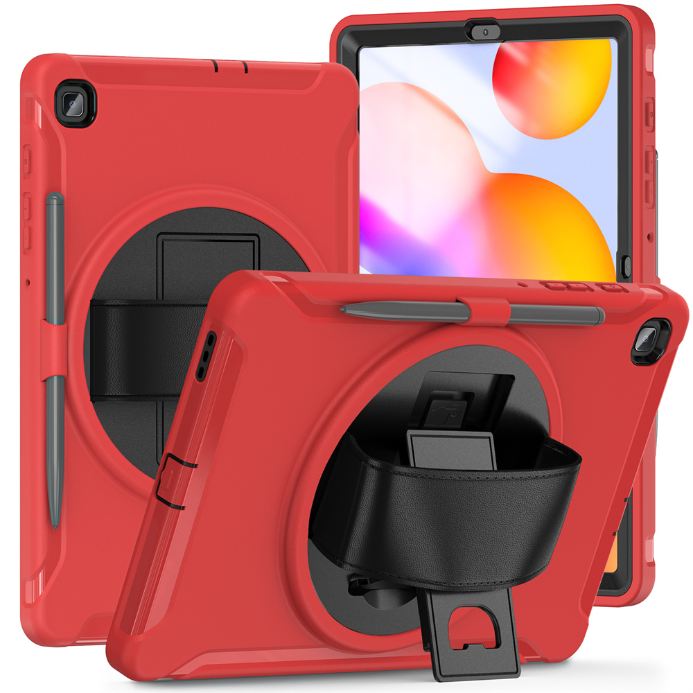Tablet Accessories Hybrid Rugged Cover For Samsung Galaxy Tab S6 lite Case With Rotating Hand Strap