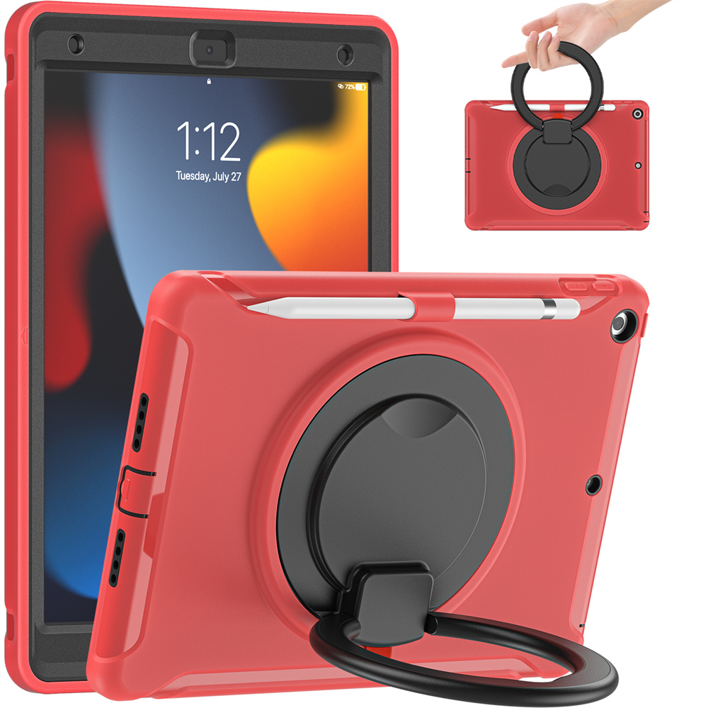Tablet shockproof protective case for ipad 10.2 2021/2020/2019 cover case with kickstand handle and pencil holder