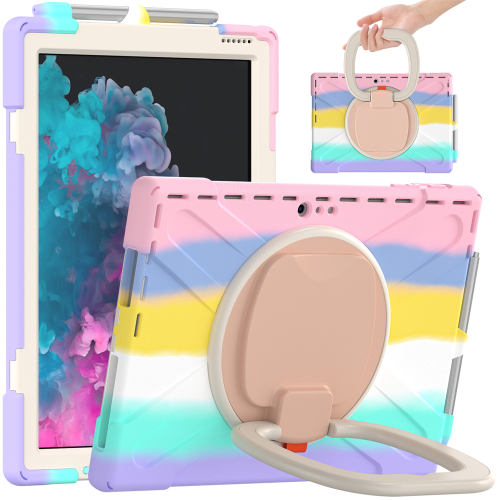 Rugged Shockproof Silicone Rotating Stand Back Cover For Microsoft Surface Pro 4/5/6/7th 12.3 inch Cover Case