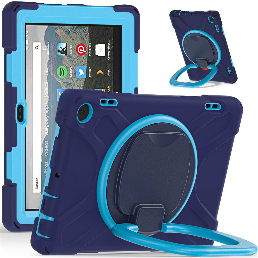 Rugged Silicone Shockproof Tablet Cover Stand Case For Kindle Fire 8 2022 8 inch Case Back Cover