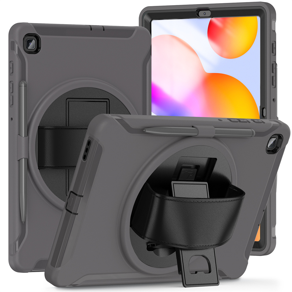 Tablet Accessories Hybrid Rugged Cover For Samsung Galaxy Tab S6 lite Case With Rotating Hand Strap