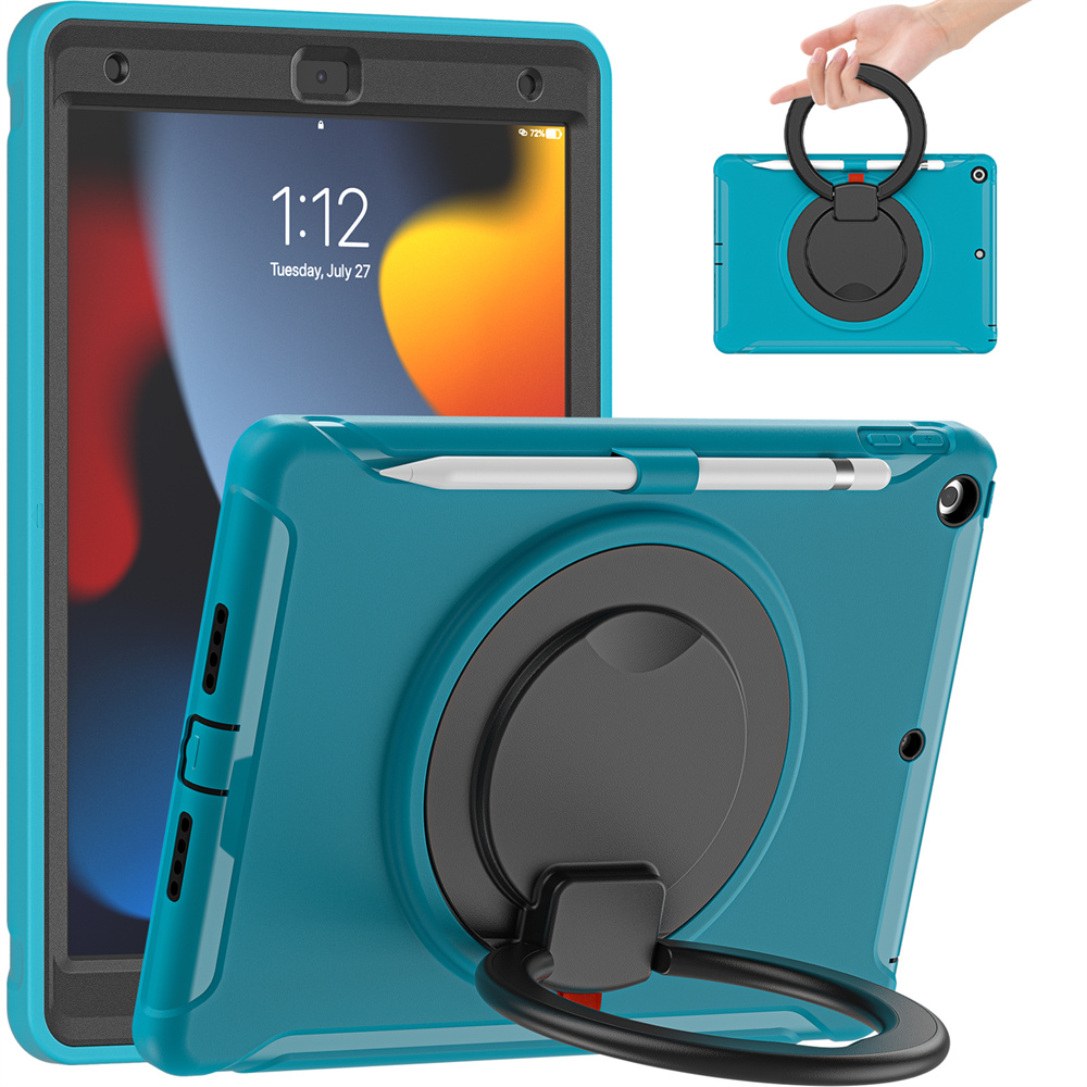 Tablet shockproof protective case for ipad 10.2 2021/2020/2019 cover case with kickstand handle and pencil holder