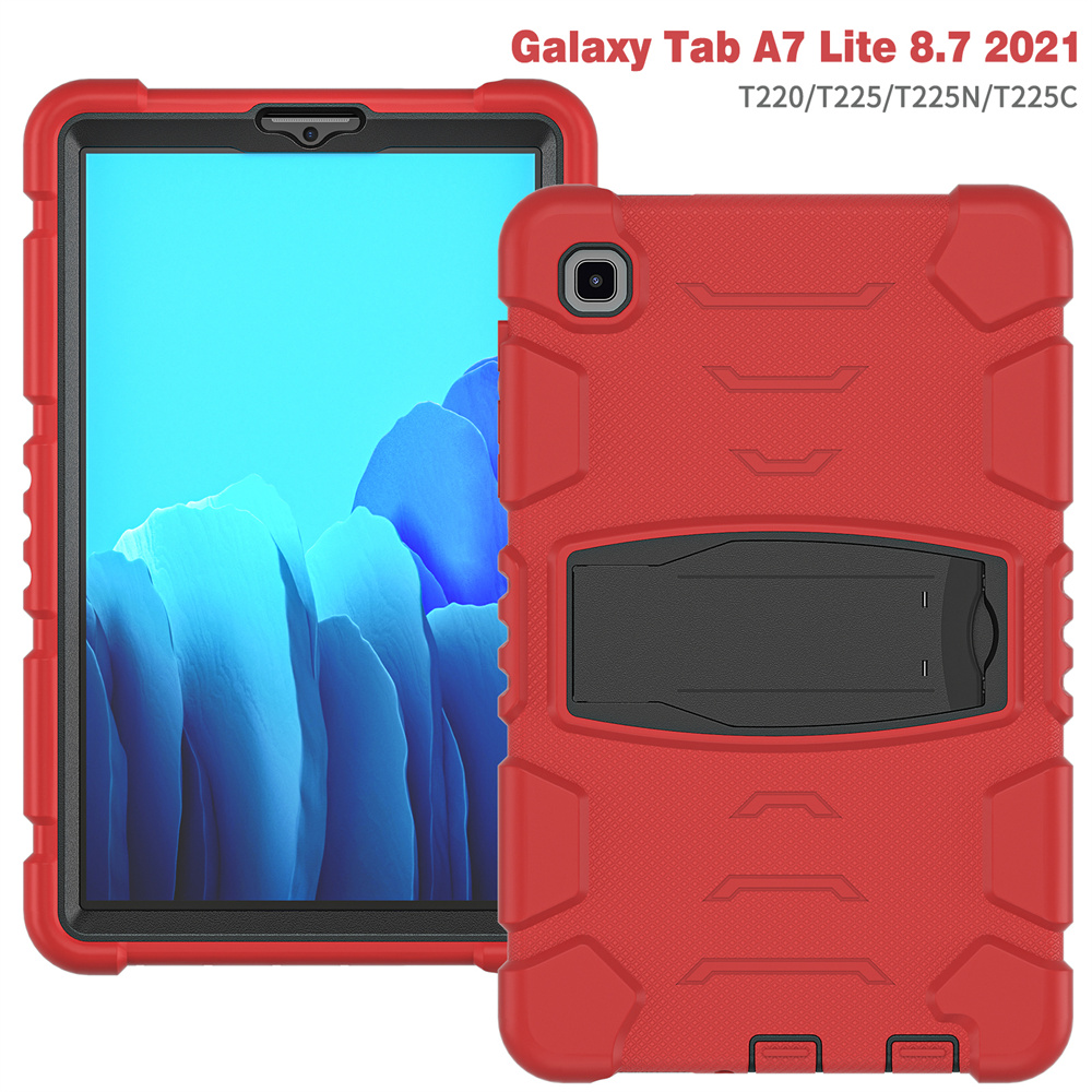 Silicone Tablet Cover Case For Samsung Galaxy Tab A7 Lite T220 T225 Case With Folding Kickstand