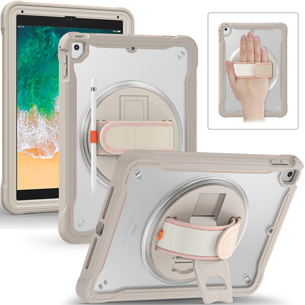 Transparent PC TPU Kids Tablet Cover Case For iPad 2017 2018 Air 2 Pro 9.7 inch Case With Stand