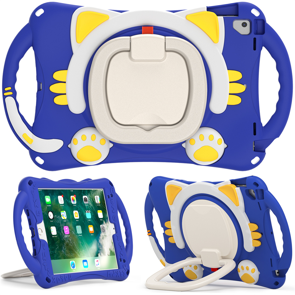 Cartoon design tablet cover case for ipad 2017 2018 Pro 9.7 2016 Air Air2 case with kickstand and shoulder strap