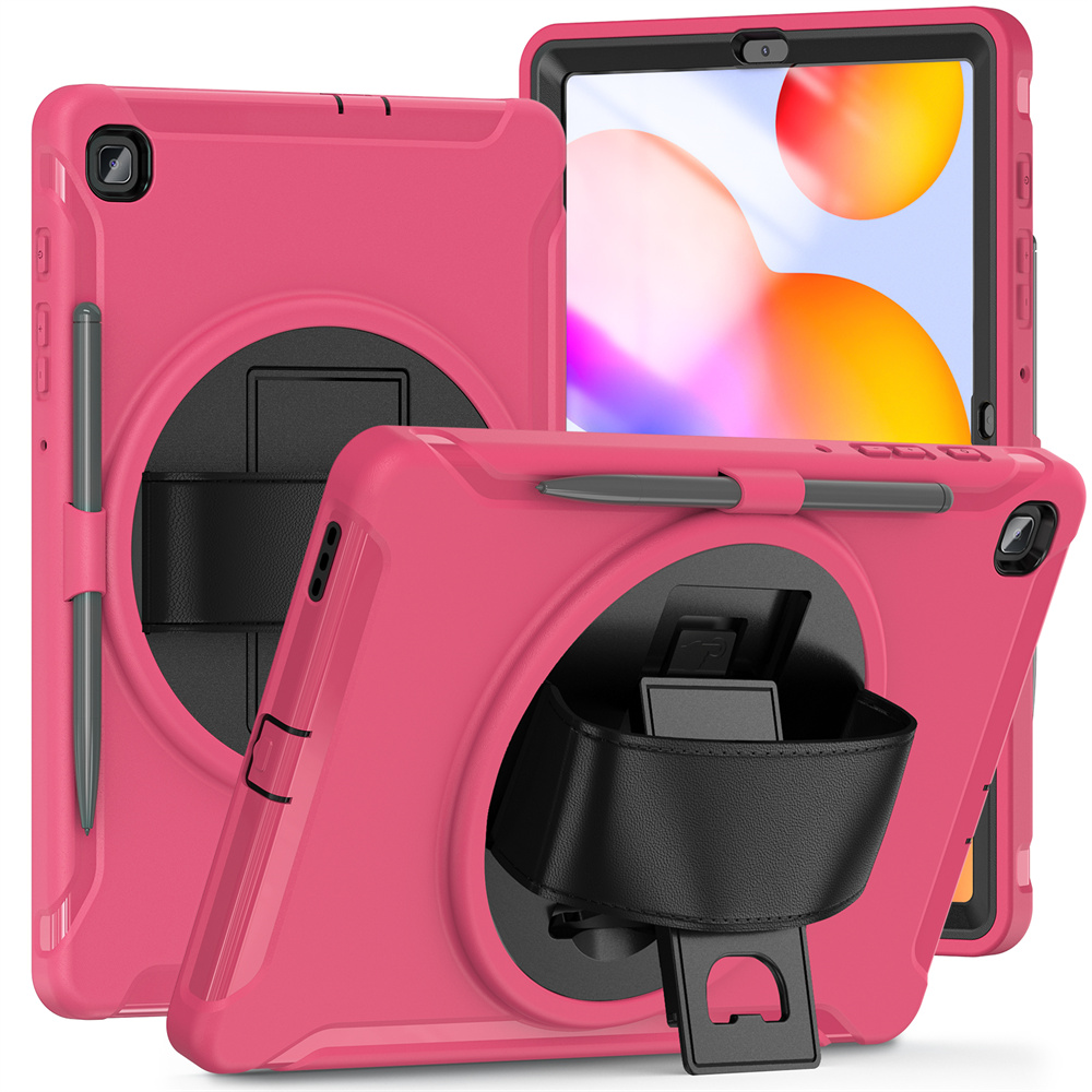 Tablet Accessories Hybrid Rugged Cover For Samsung Galaxy Tab S6 lite Case With Rotating Hand Strap