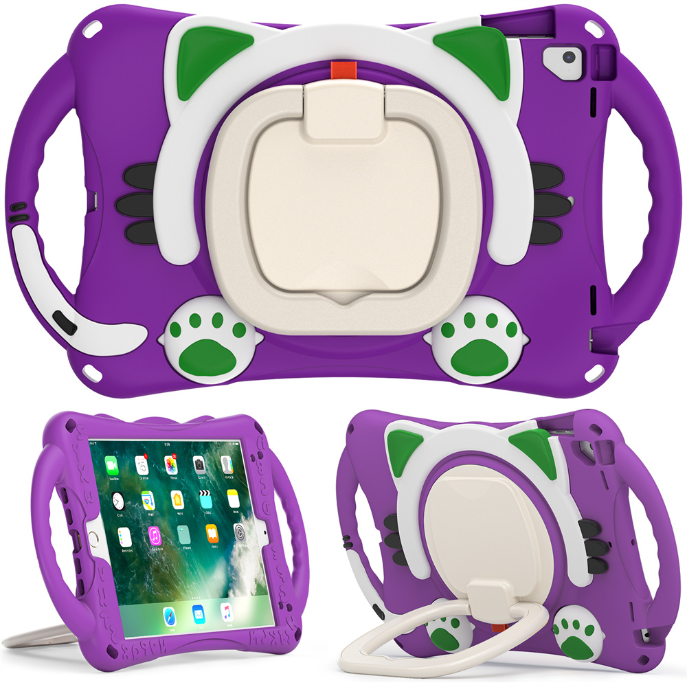 Cartoon design tablet cover case for ipad 2017 2018 Pro 9.7 2016 Air Air2 case with kickstand and shoulder strap