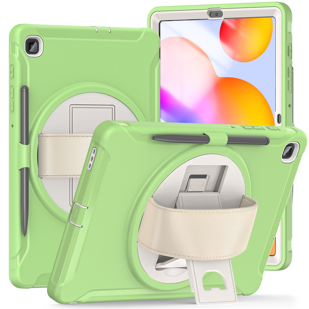 Tablet Accessories Hybrid Rugged Cover For Samsung Galaxy Tab S6 lite Case With Rotating Hand Strap