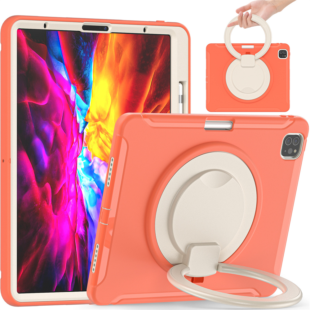 Anti shock tablet swivel case for ipad Pro 12.9 2020/2018 TPU Case With Kickstand