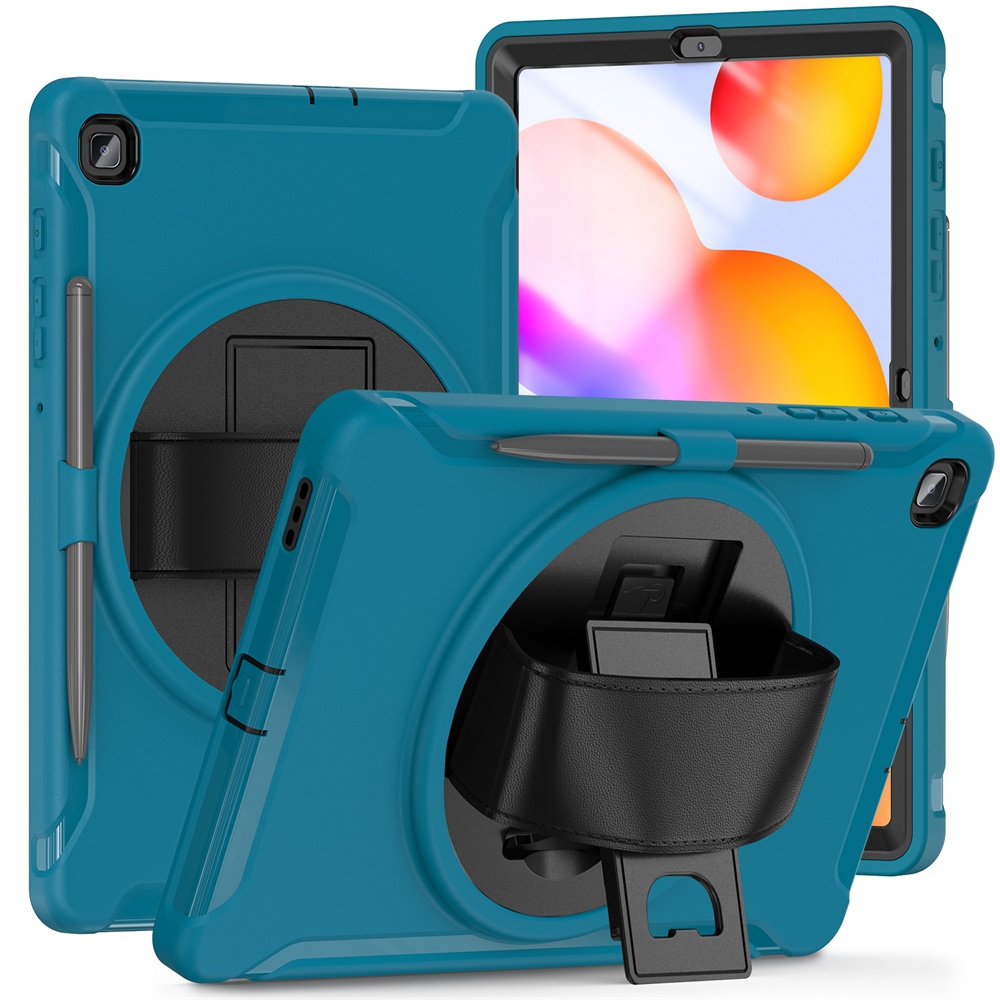 Tablet Accessories Hybrid Rugged Cover For Samsung Galaxy Tab S6 lite Case With Rotating Hand Strap
