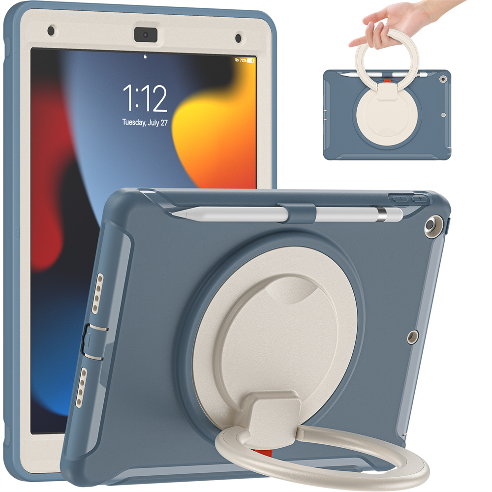 Tablet shockproof protective case for ipad 10.2 2021/2020/2019 cover case with kickstand handle and pencil holder