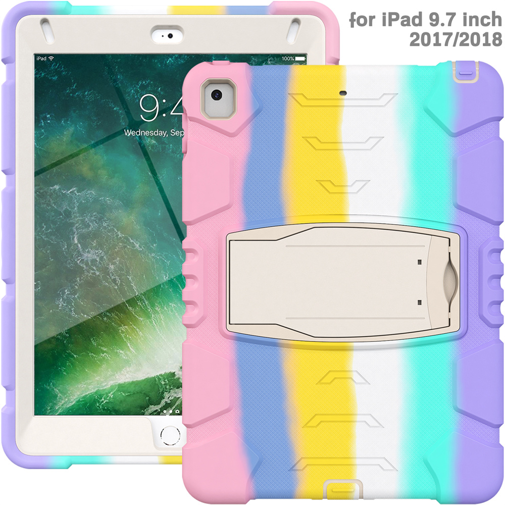 Silicone Tablet Protective Cover Case For iPad air 2 2018 6th generation 5th gen Pro 9.7 inch Case With Stand