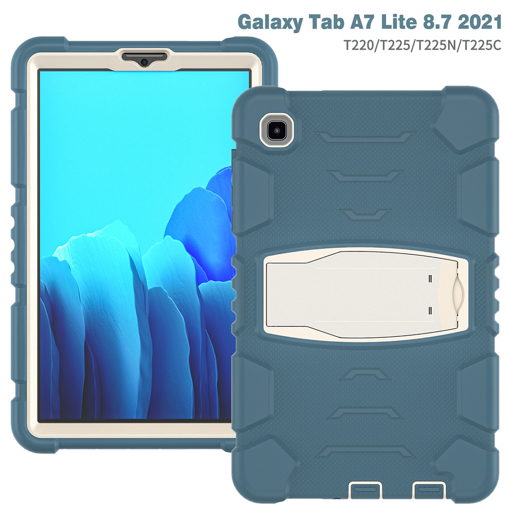 Silicone Tablet Cover Case For Samsung Galaxy Tab A7 Lite T220 T225 Case With Folding Kickstand